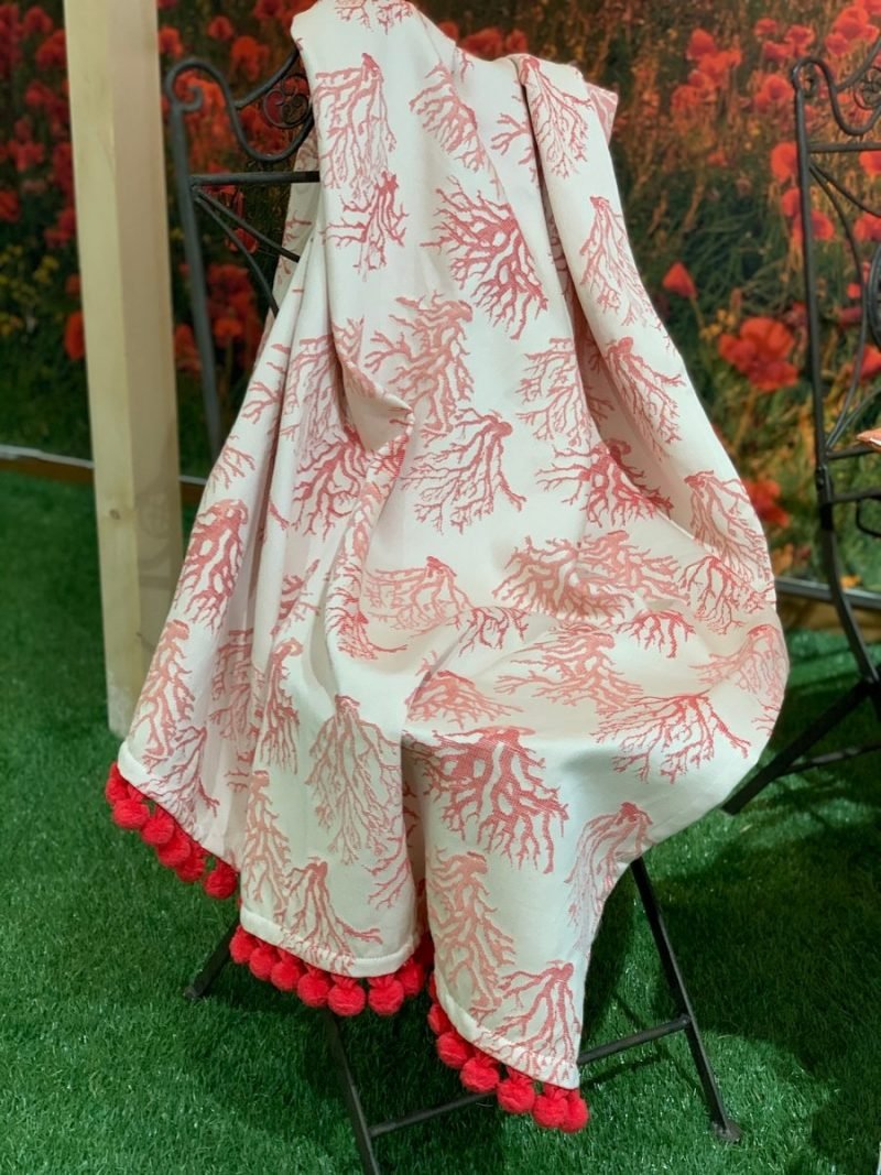 BEACH / POOL TOWEL CORALLS WITH PON PON沙滩/泳池浴巾 – 珊瑚-毛球坠 - immagine 5