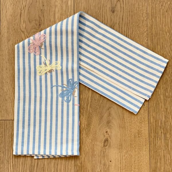 DRAGONFLIES - EMBROIDERED KITCHEN TOWEL蜻蜓- 刺绣厨房毛巾
