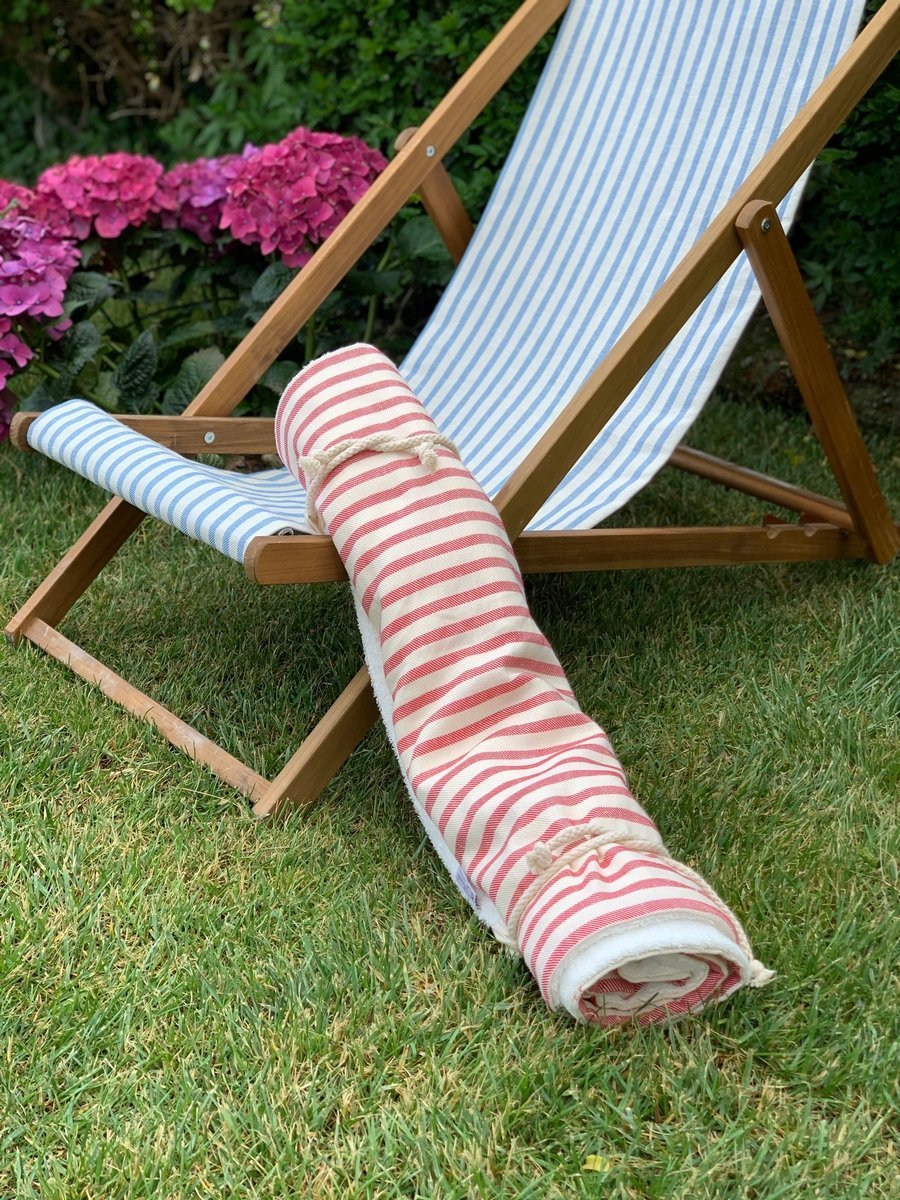 (LINED) BEACH/POOL TOWEL – POMEGRANATE(亚麻)沙滩/泳池浴巾 – 石榴 - immagine 5