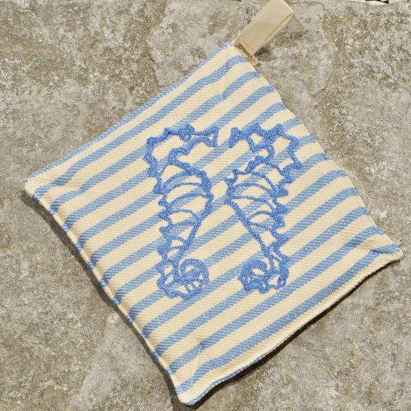 POT HOLDER - SEA HORSE EMBROIDERY海马 - 刺绣隔热垫